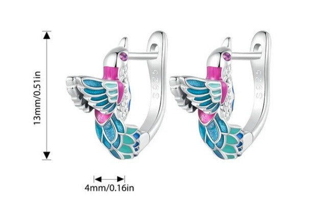 Pinkish Hummingbird Jewelry Set