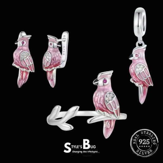 Pink Parrot Jewelry Set