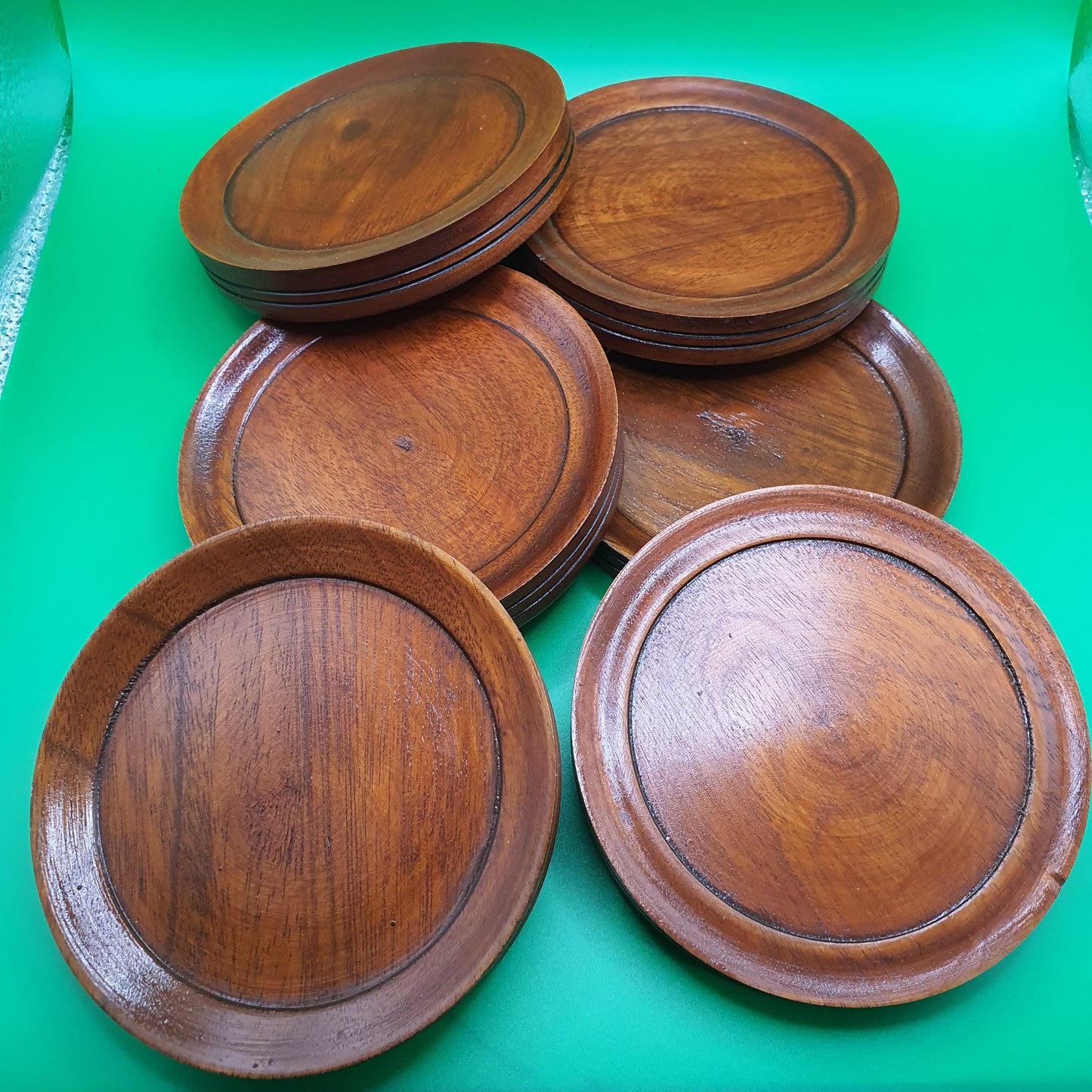 Mahogany Coasters  - Handcrafted from Wood (6pcs)