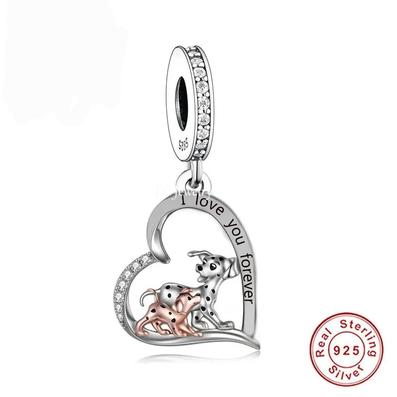 Dalmatian "I love you forever" Dog pendants