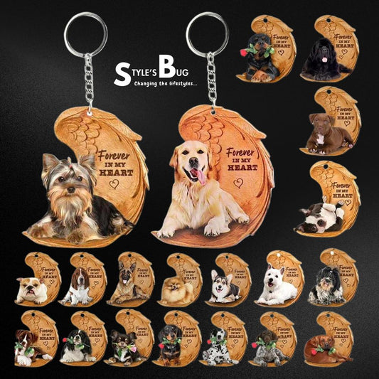 Forever in my heart Dog Keychains