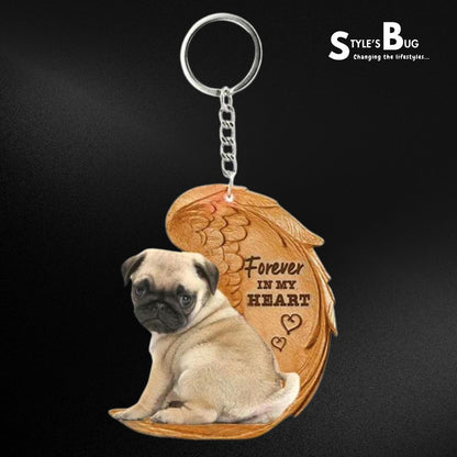 Forever in my heart Dog Keychains