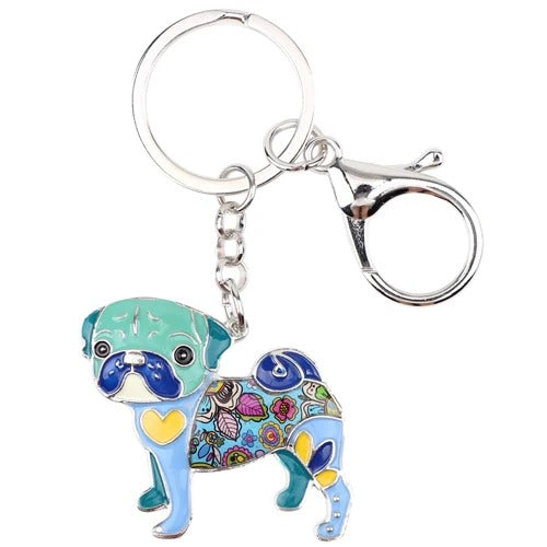 Artistic Pug Necklace / Keychain