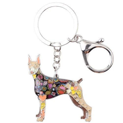 Artistic Doberman Necklace / Keychain - Style's Bug Brown / Only Keychain