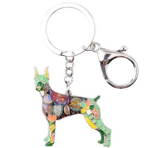 Artistic Doberman Necklace / Keychain - Style's Bug Green / Only Keychain