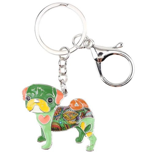 Artistic Pug Necklace / Keychain