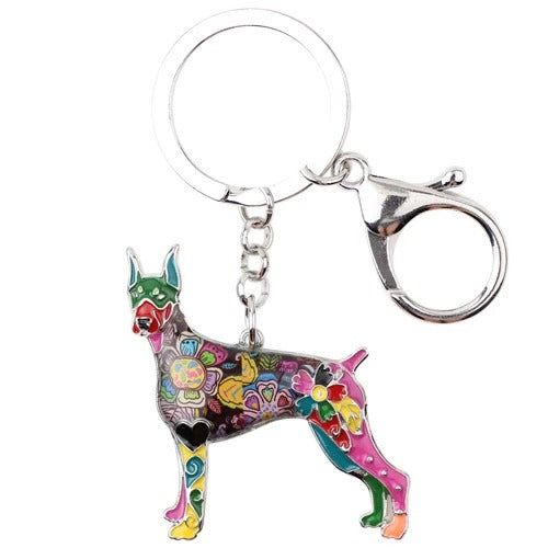 Artistic Doberman Necklace / Keychain - Style's Bug Multicolor / Only Keychain