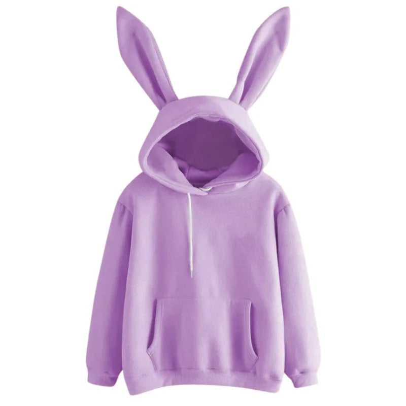 Rabbit Hoodie with Ears - Style's Bug Purple / S