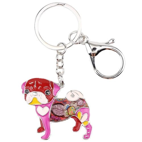 Artistic Pug Necklace / Keychain