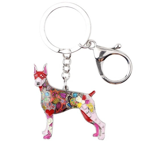 Artistic Doberman Necklace / Keychain - Style's Bug Red / Only Keychain