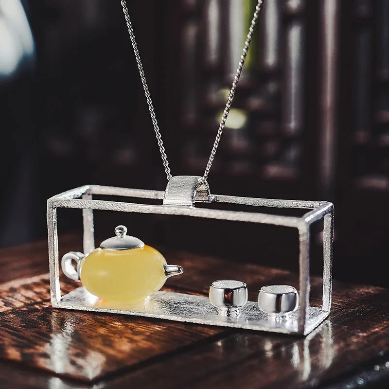 Tea set jewelry by Style's Bug - Style's Bug Yellow / Necklace Pendant