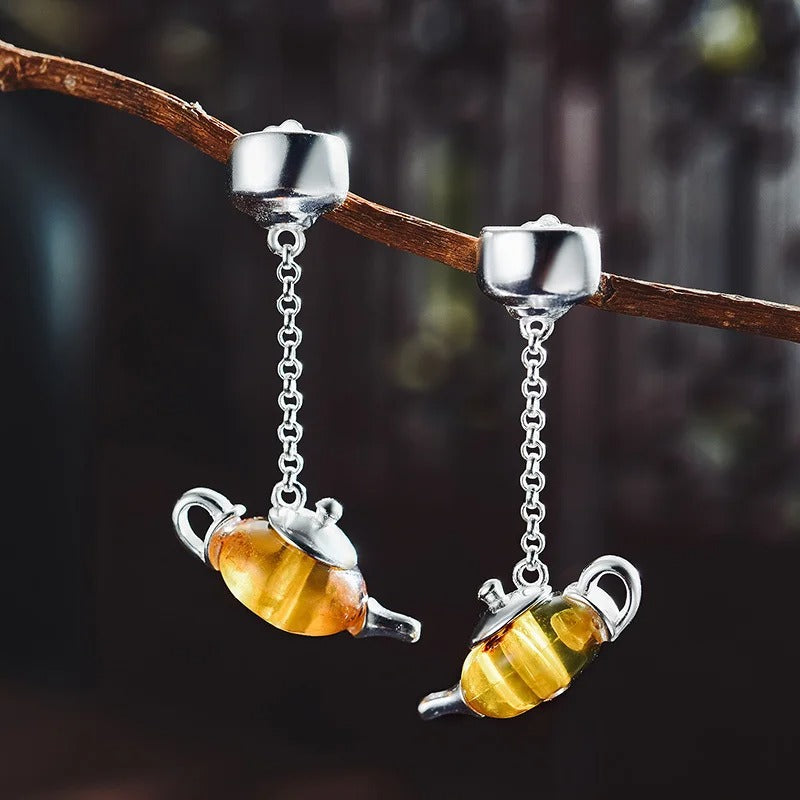Tea set jewelry by Style's Bug - Style's Bug Yellow / Earrings