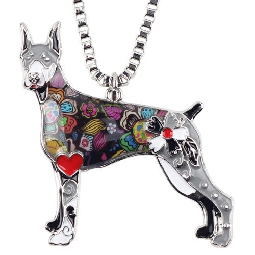 Artistic Doberman Necklace / Keychain - Style's Bug Dark / Only Necklace