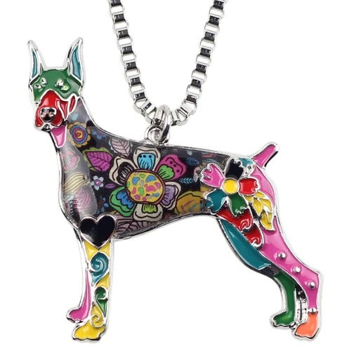 Artistic Doberman Necklace / Keychain - Style's Bug Multicolor / Only Necklace