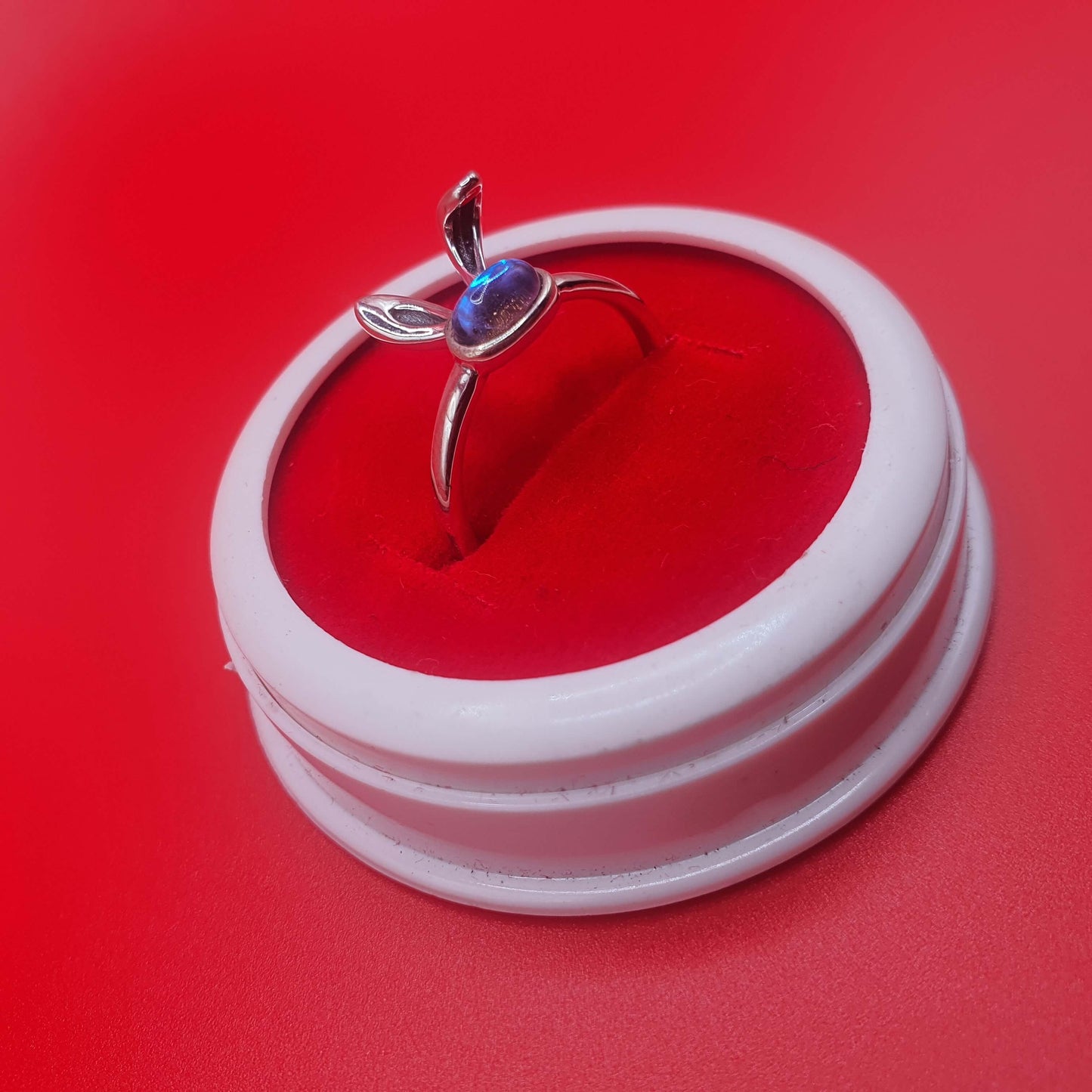 Blue Bunny Moonstone ring