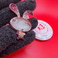 Pink Bunny Lady brooch (2pcs pack)