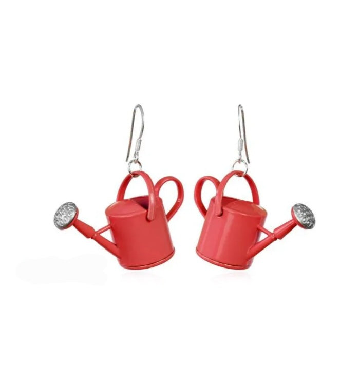 Watering Can Earrings by Style's Bug - Style's Bug Red / 1 pair