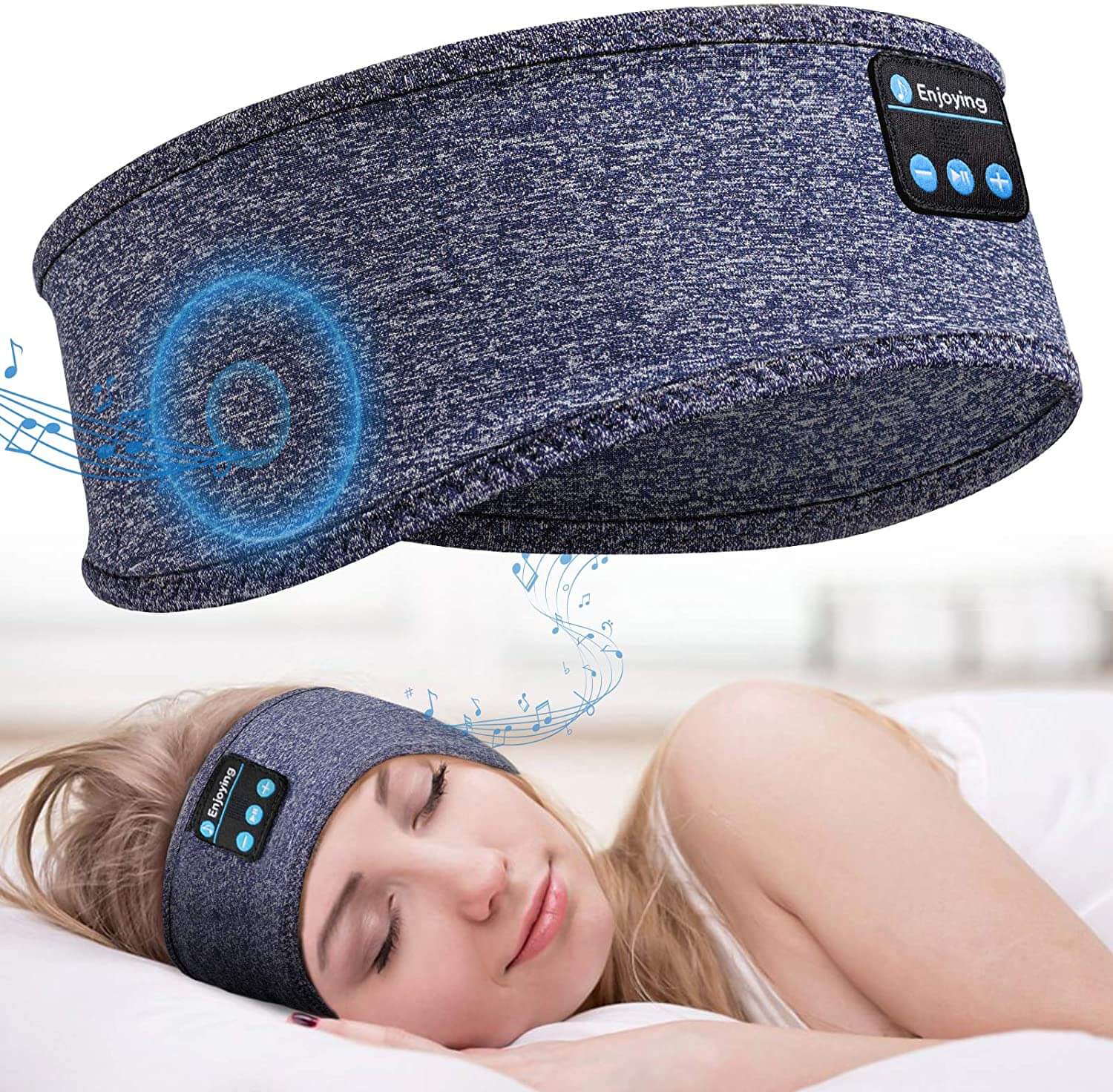 Enjoying Sleeper™ Sleeping mask with built-in headphones by Style's Bug - Style's Bug Grey