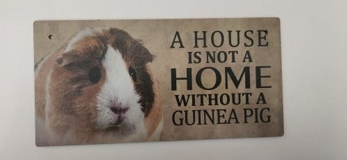 "A house is not a home without a Guinea Pig" Hanging sign - Style's Bug