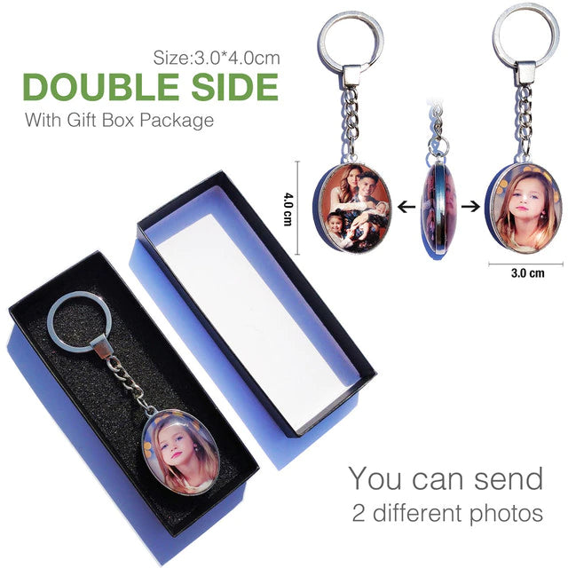 Double Sided Custom Keychains by Style's Bug - Style's Bug Oval + Gift box