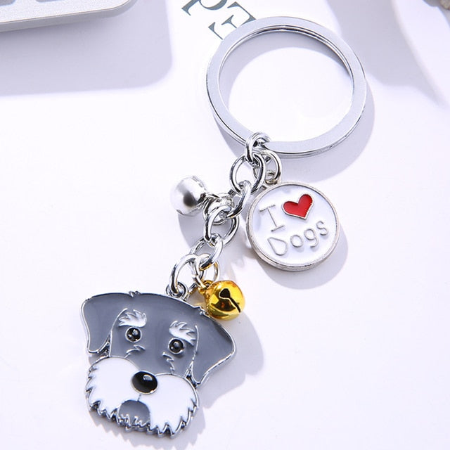Schnauzer keychains by Style's Bug (2pcs pack) - Style's Bug 2 x Schnauzer face keychains (MOST POPULAR)