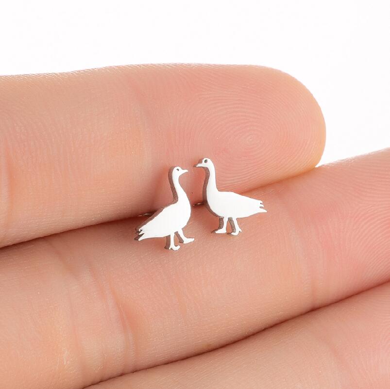 Realistic Duck earrings by SB (2 pairs pack) - Style's Bug Gold