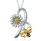 "Golden bee & the Flower" Necklaces by SB - Style's Bug Silver Flower