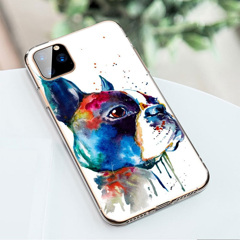 Funny Bulldog water color painting iPhone cases - Style's Bug