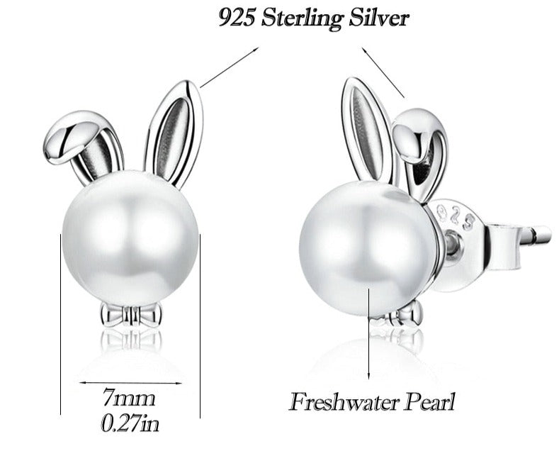 "Floppy ear pearl Bunny" earrings by SB - Style's Bug