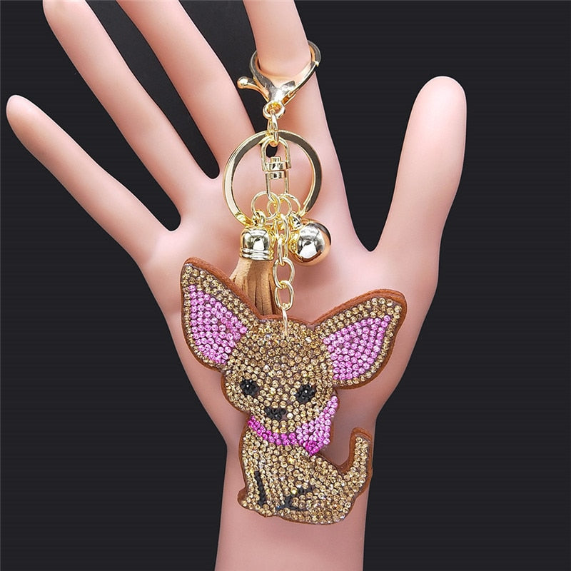 Crystal Chihuahua keychains - Style's Bug