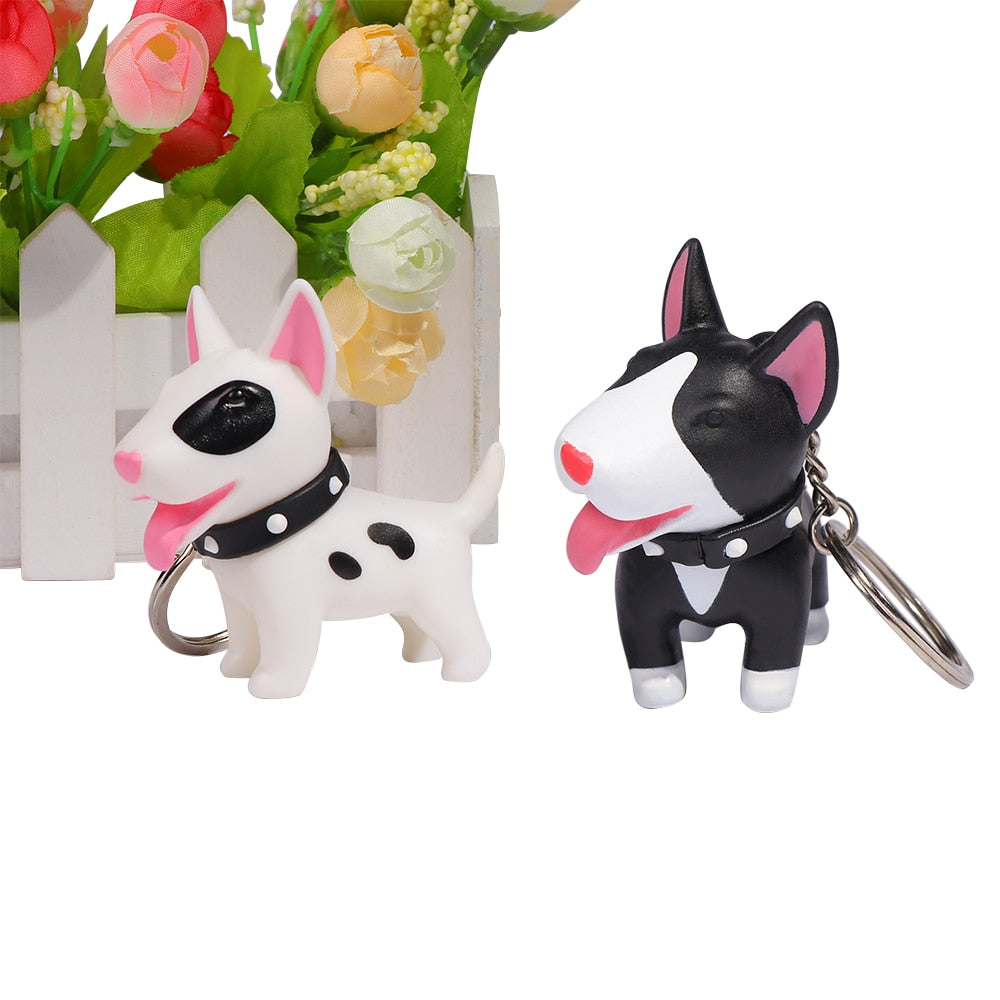 Smiling Bull Terrier keychains