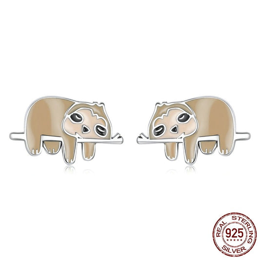 Sleeping Sloth earrings - Style's Bug Default Title