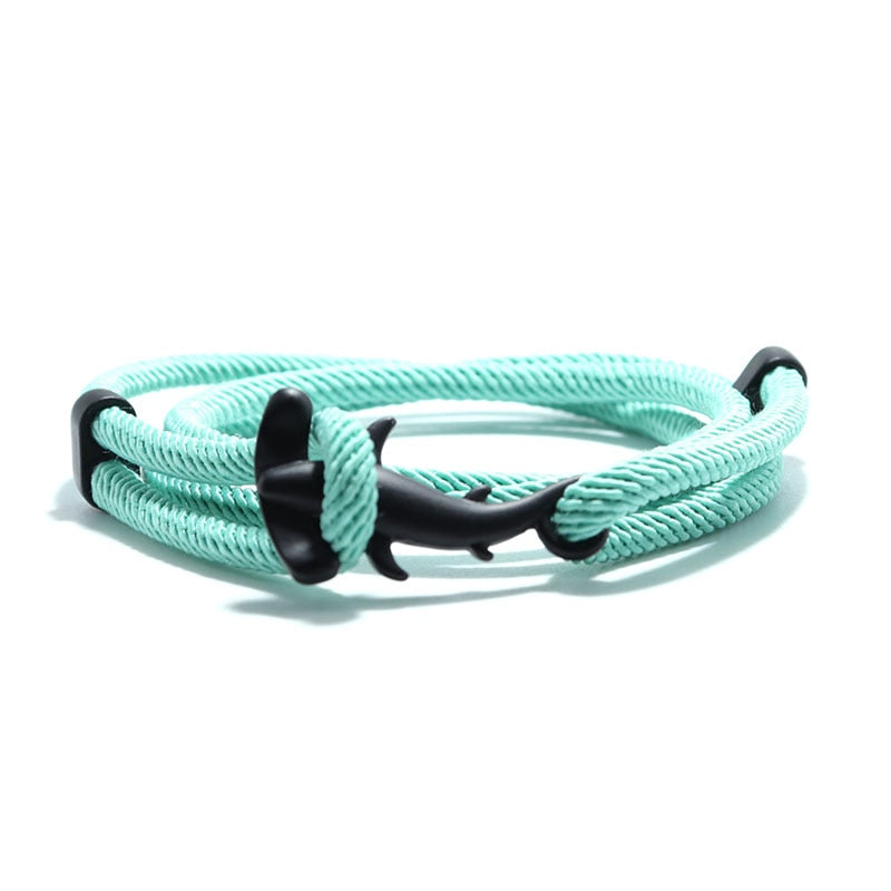 Hammerhead shark bracelet - Style's Bug Black + Light Green