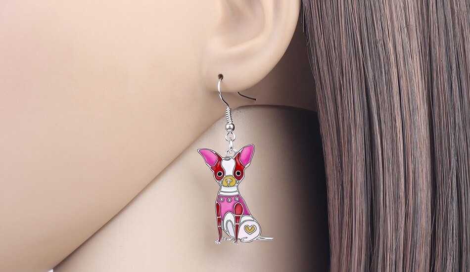 Artistic Chihuahua earrings