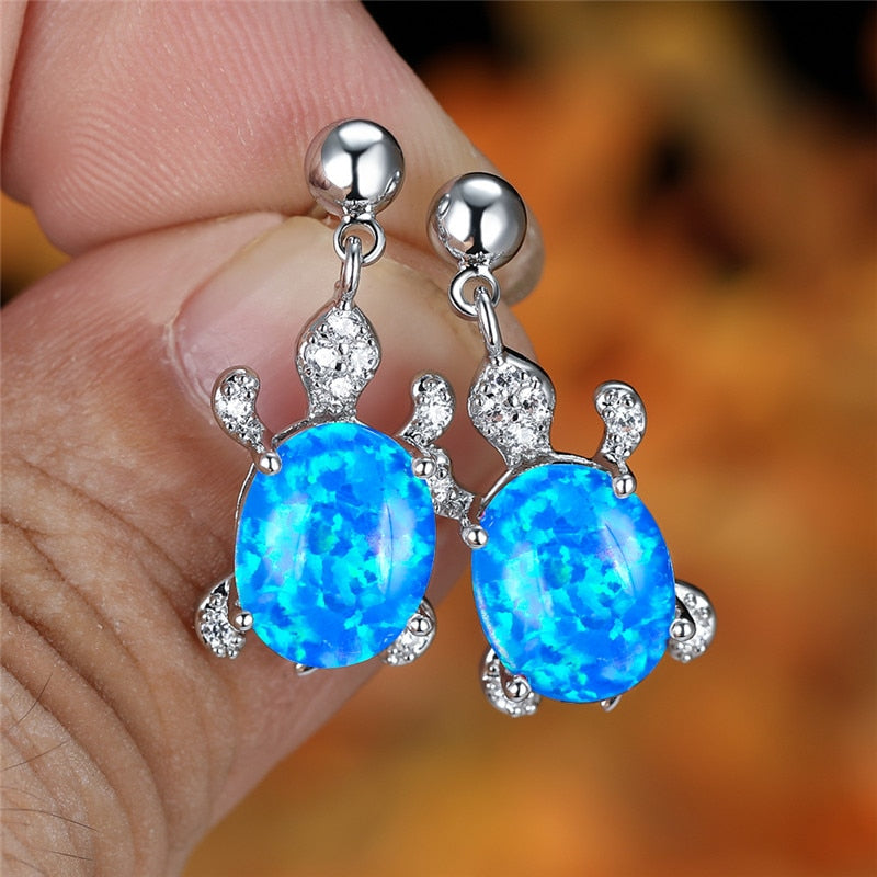 Sea Turtle earrings by Style's Bug - Style's Bug Blue Opal