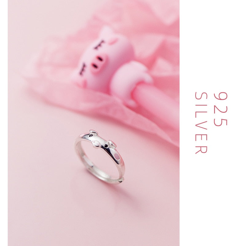Silver Pig face ring by Style's Bug - Style's Bug