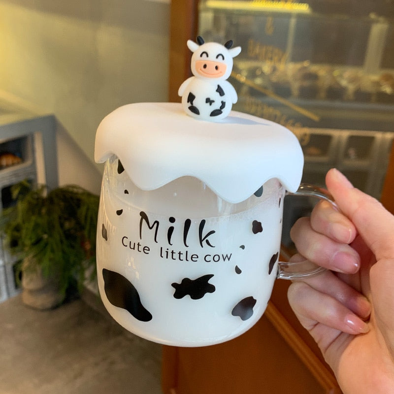 Cartoon Cow mugs by SB (With Lid + Spoon) - Style's Bug