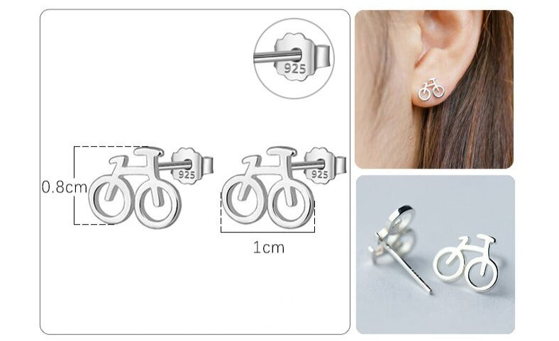 "Silver Bicycles" earrings by Style's Bug - Style's Bug