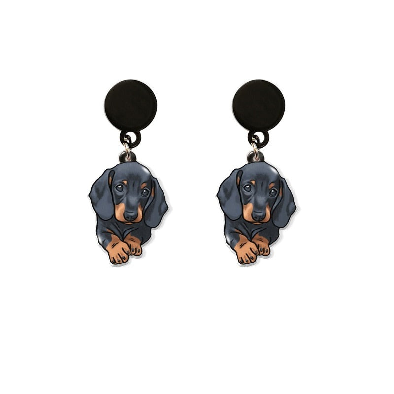 Funny Dachshund Earrings - Style's Bug Black Puppies