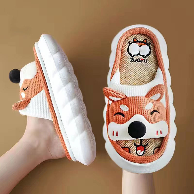 Cute Thick Sole Slippers by SB - Style's Bug Orange Corgi / 36-37(foot 230mm)