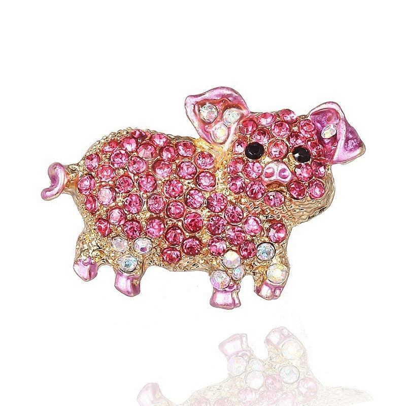 Realistic Pig brooches - Style's Bug 2 x Alloy Pink brooches