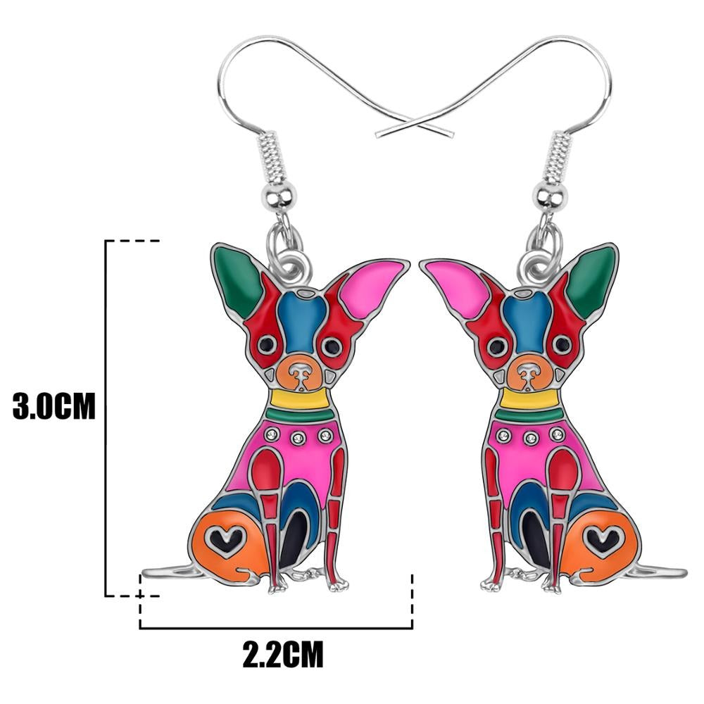 Artistic Chihuahua earrings
