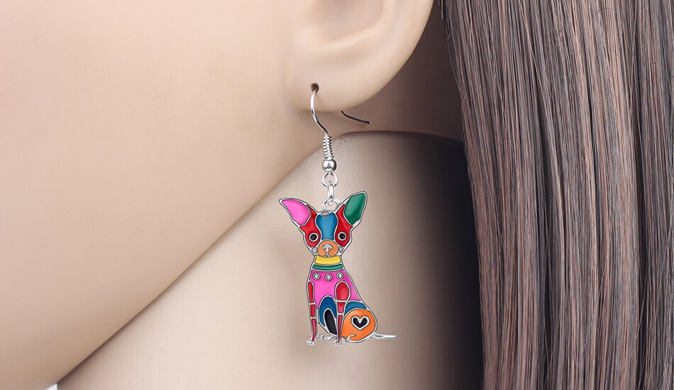 Artistic Chihuahua earrings