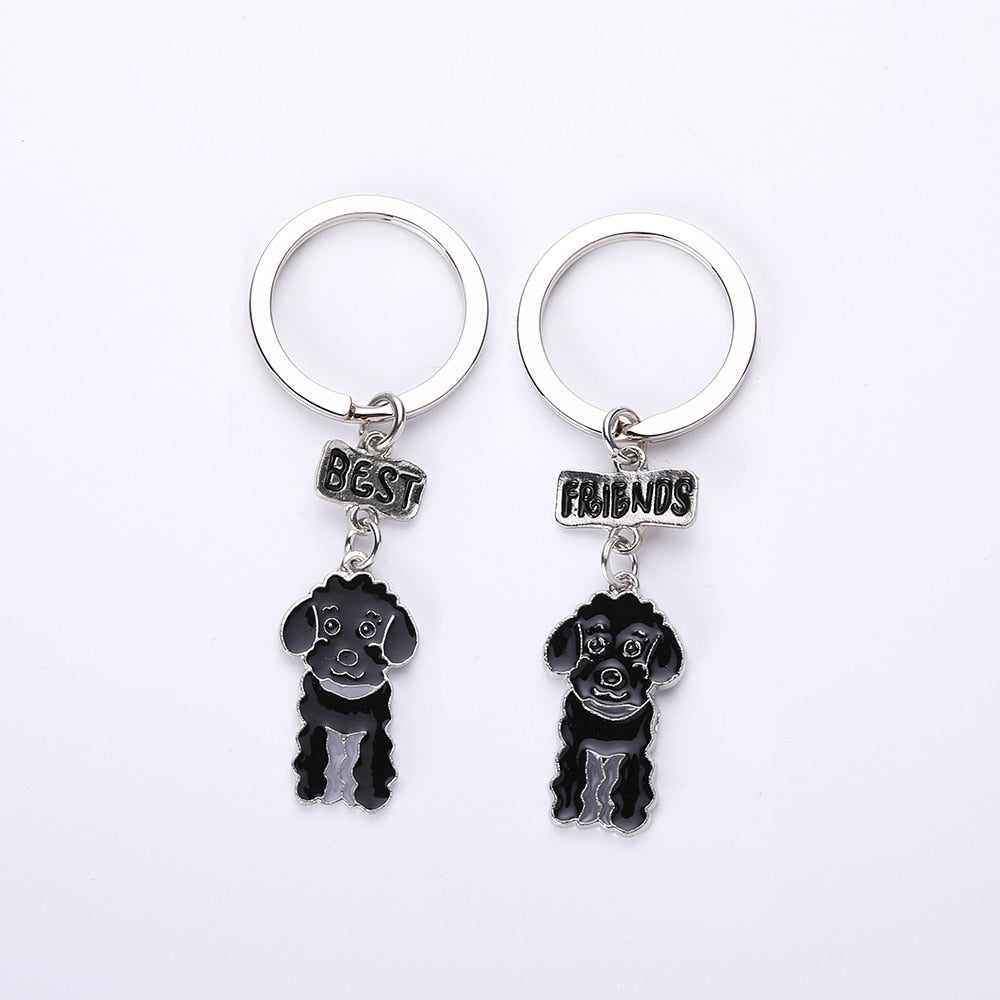 Poodle keychains by Style's Bug (2pcs pack) - Style's Bug Black - Best + friend keychains (two)
