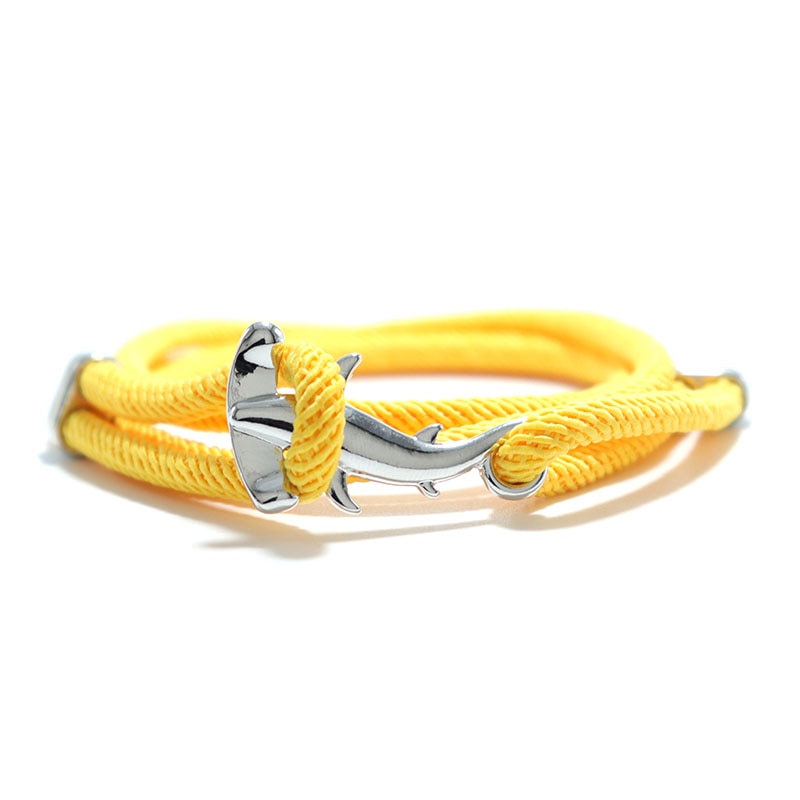 Hammerhead shark bracelet - Style's Bug Silver + Yellow