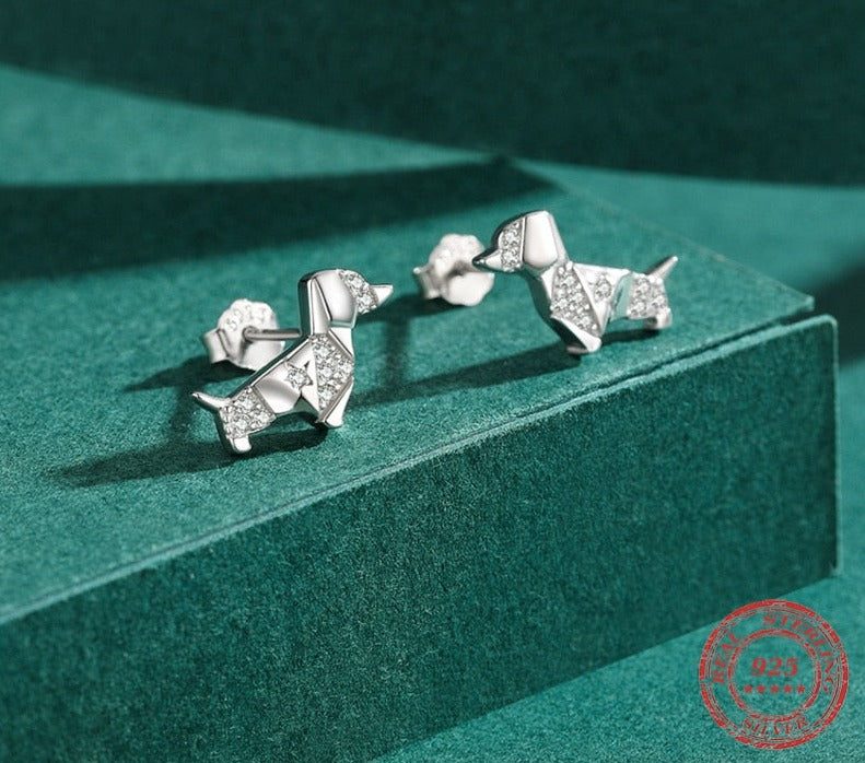 "Silver Dachshunds" earrings by Style's Bug - Style's Bug