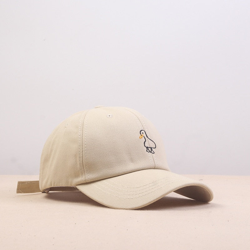 Embroidered Casual Duck Caps by SB - Style's Bug Beige