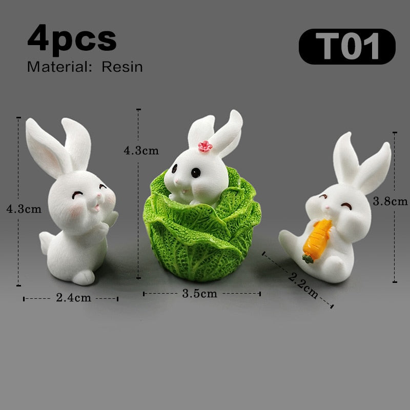 The world of mini Rabbits - Style's Bug 4pcs Rabbit Cabbage