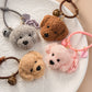 Poodle face plush keychains