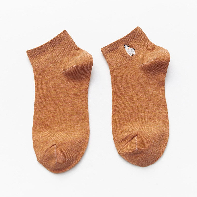 Animal Embroidered Ankle socks (2 pairs pack)